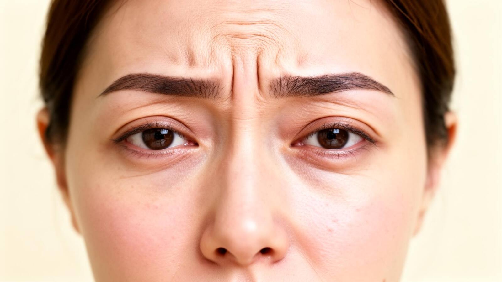 Reference image of upper-face expression lines before a wrinkle-relaxer treatment