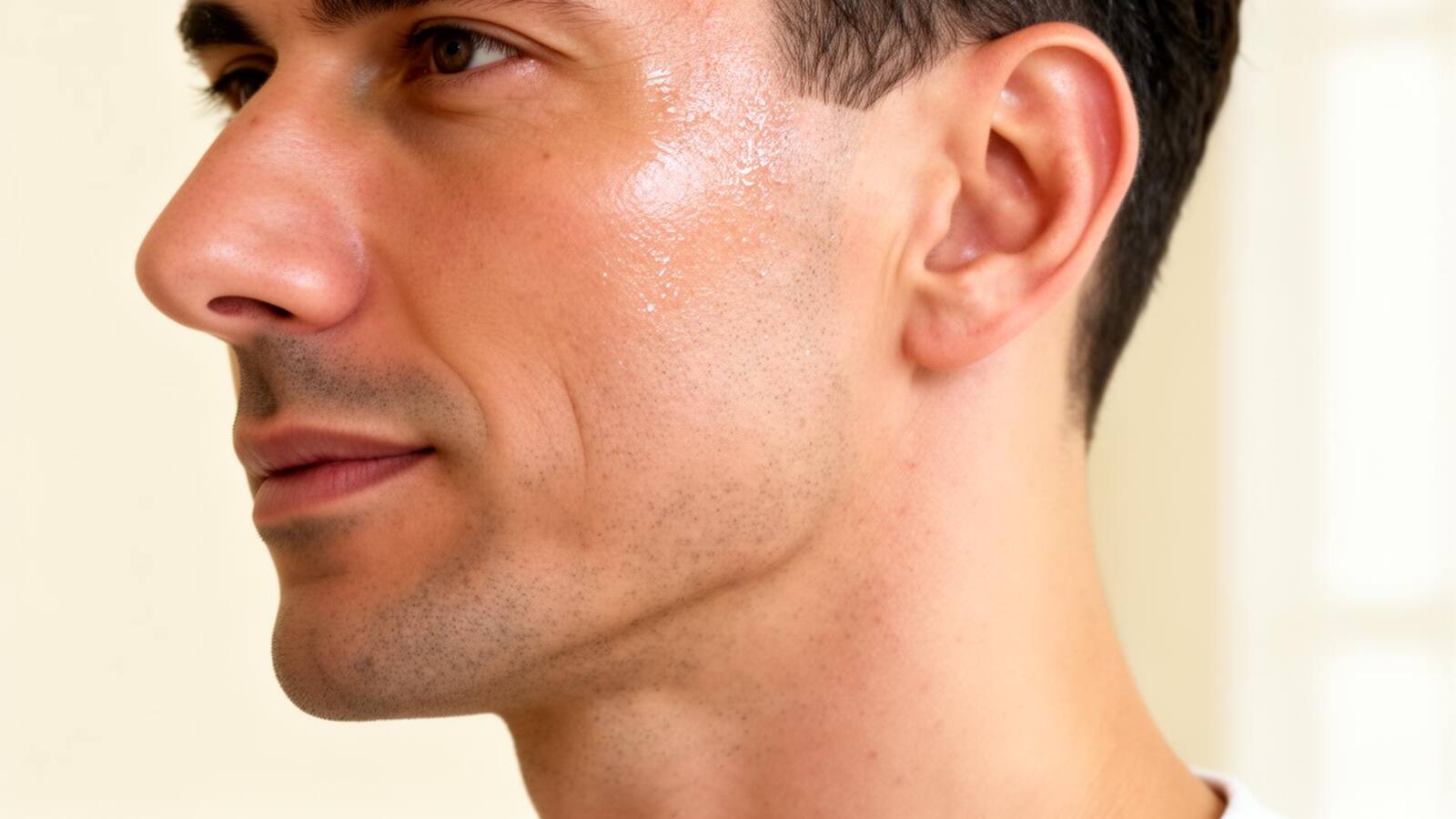 Reference image of a jawline after structural filler treatment