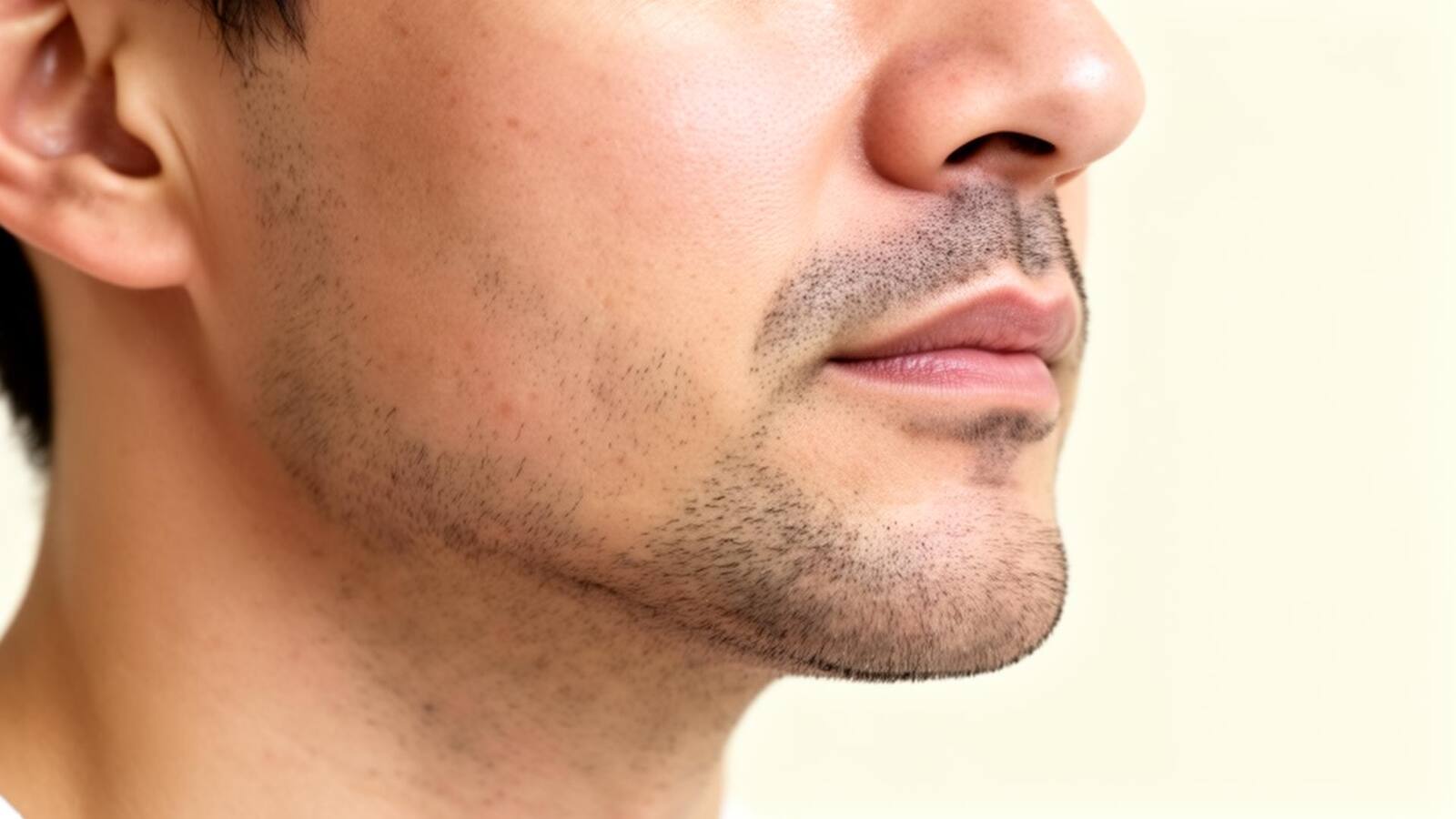 Reference image of a jawline before structural filler treatment